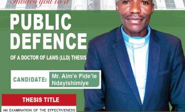 PHD DEFENCE FOR Ndayishimiye Fidele